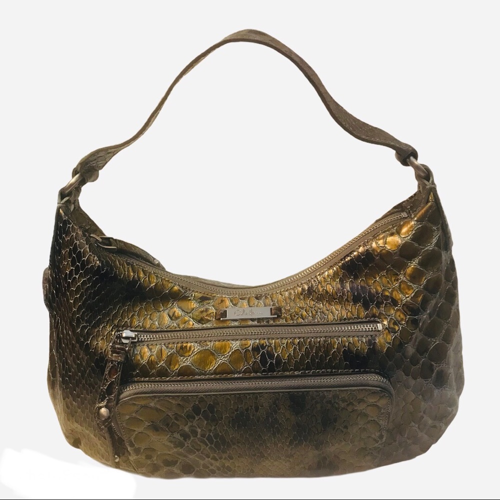COLE HAAN ANACONDA PATENT LEATHER SHOULDER BAG